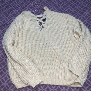 Back tie sweater